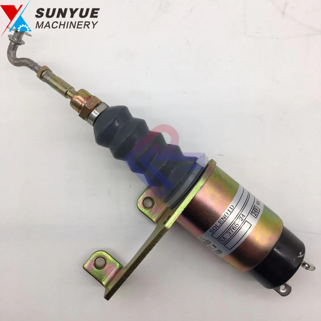 Excavator Spare Parts Diesel Engine Fuel Shutdown Shutoff Stop Solenoid SA-3765-24 DC24V