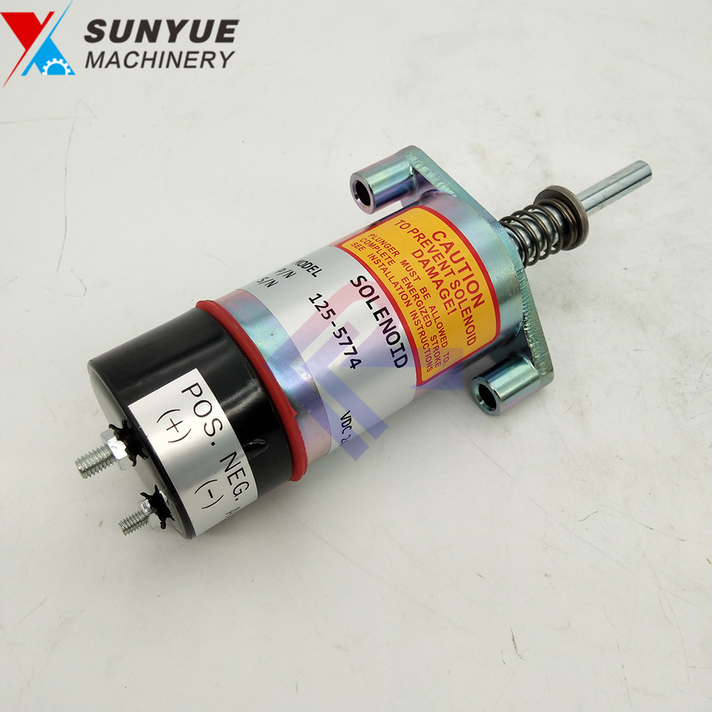 CAT 3304 3306 3406B 3406C Caterpillar 330B 330C Fuel Shutdown Shutoff Stop Solenoid For Excavator 1255774 125-5774 DC24V