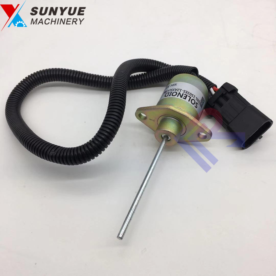 Excavator Spare Parts Diesel Engine Fuel Shutdown Shutoff Stop Solenoid 1503ES-12A5SUC9S