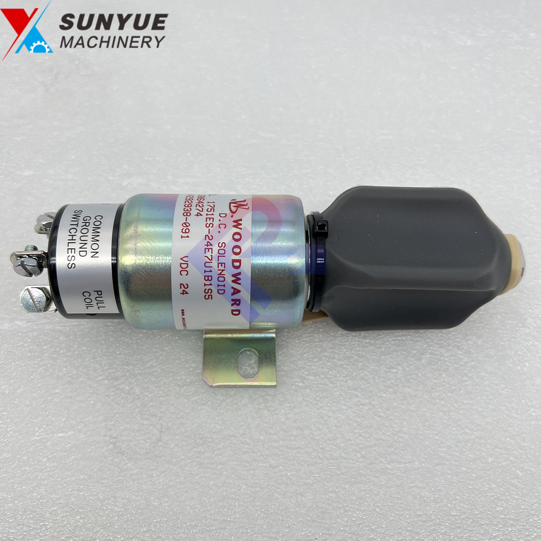 Woodward Fuel Shutoff Stop Solenoid Valve Shutdown Cut Off For Hyundai Komatsu 3864274 600-815-7550 6008157550 1751ES-24E7U1B1S5 1751ES-24E7U1B1S5A