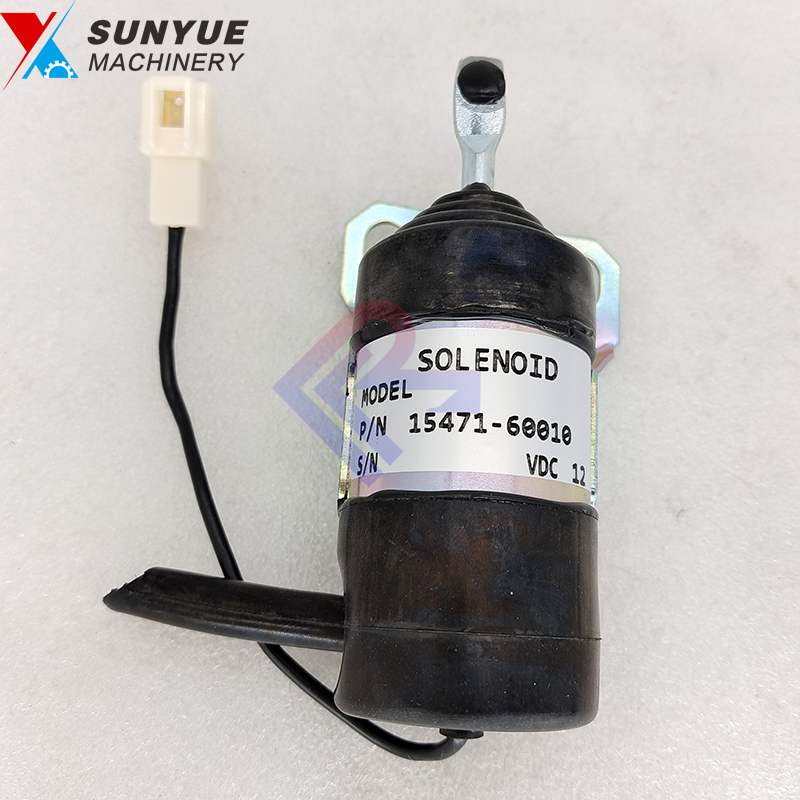 Kubota Engine Fuel Shutdown Shutoff Stop Solenoid 15471-60010 052600-1001 DC12V Kubota Engine Fuel Shutdown Shutoff Stop Solenoid 15471-60010 052600-1001 DC12V